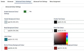 Cassiopeia advanced colour settings